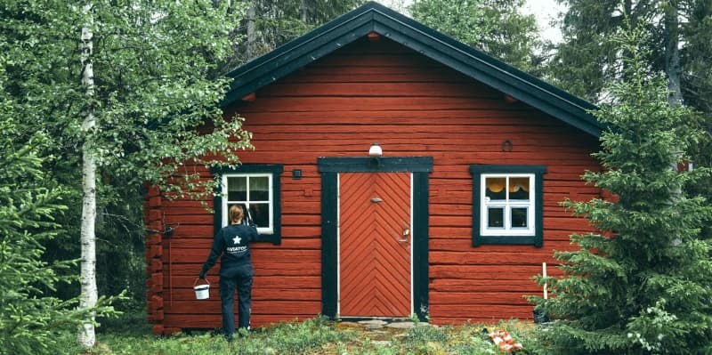 Fasadmålning i Skellefteå